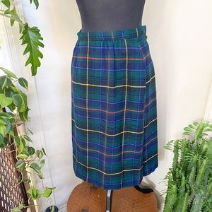 Vintage Handmade Plaid Midi Skirt